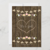 Blush String of Lights Herfst Rustiek Baby shower Kaart (Achterkant)