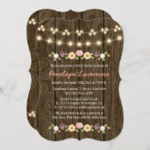 Blush String of Lights Herfst Rustiek Vrijgezellen Kaart (Voorkant / Achterkant)