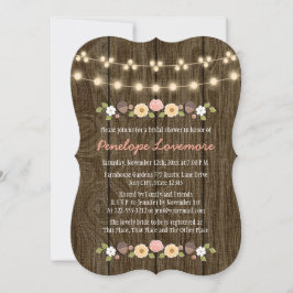 Blush String of Lights Herfst Rustiek Vrijgezellen Kaart