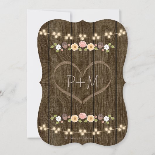 Blush String of Lights Herfst Rustiek Vrijgezellen Kaart (Achterkant)