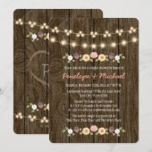 Blush String of Lights Herfst Rustieke Koppels Dou Kaart (Voorkant / Achterkant)