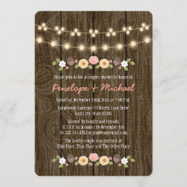 Blush String of Lights Herfst Rustieke Koppels Dou Kaart