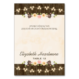Blush String of Lights Herfst Rustieke Tent Place Kaart