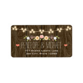 Blush String of Lights Rustieke herfst bruiloft Etiket (Voorkant)