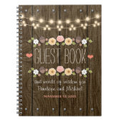 Blush String of Lights Rustieke herfst bruiloft ga Notitieboek (Voorkant)