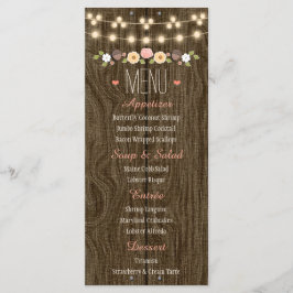 Blush String of Lights Rustieke Herfst Bruiloft Me Menu