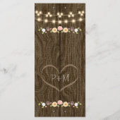 Blush String of Lights Rustieke Herfst Bruiloft Me Menu (Achterkant)