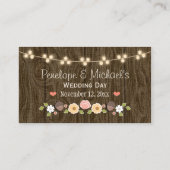 Blush String of Lights Rustieke Herfst Zitplaats Plaatskaartje (Achterkant)