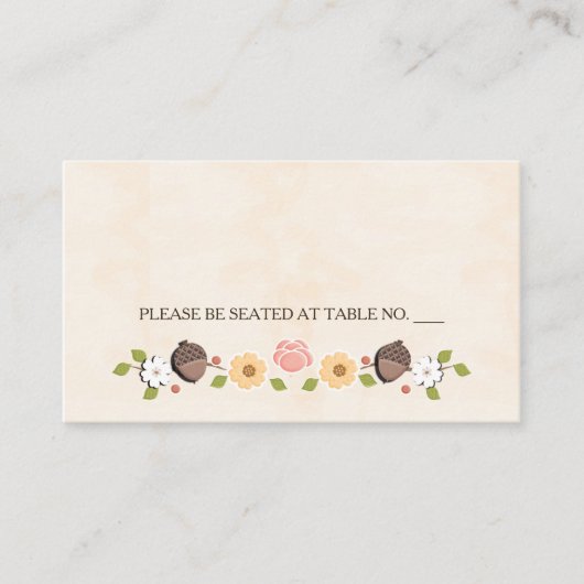 Blush String of Lights Rustieke Herfst Zitplaats Plaatskaartje (Voorkant)