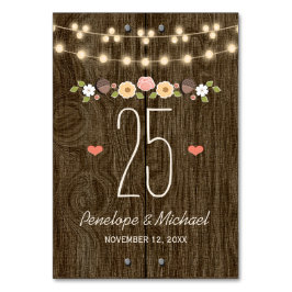 BLUSH STRING VAN LICHTEN RUSTIEKE HERFST TAFELNUMM KAART