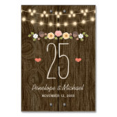 BLUSH STRING VAN LICHTEN RUSTIEKE HERFST TAFELNUMM KAART (Voorkant)