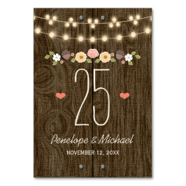 BLUSH STRING VAN LICHTEN RUSTIEKE HERFST TAFELNUMM KAART