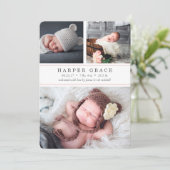 Blush Stripe | Aankondiging van de geboorte van ee (Staand voorkant)