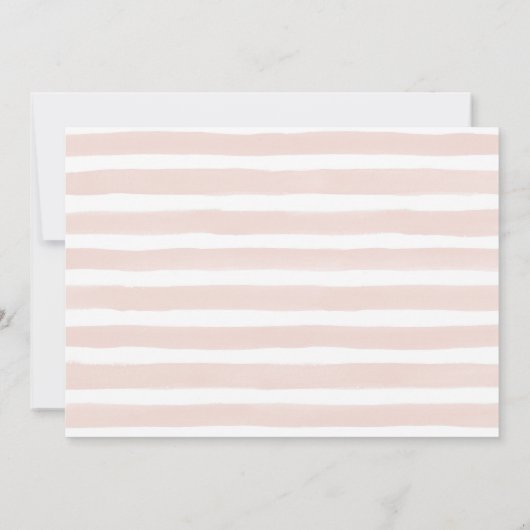 Blush Stripe and Bloom Photo First Communtion Kaart (Achterkant)