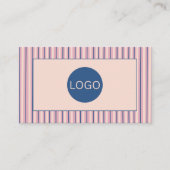 Blush Stripe Boutique Monogram Visitekaartje (Voorkant)