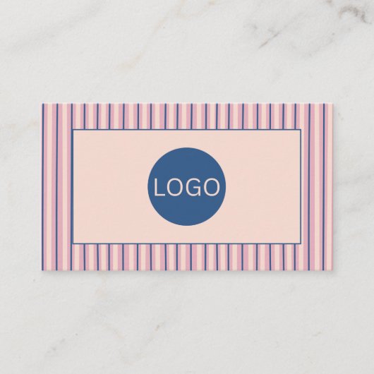 Blush Stripe Boutique Monogram Visitekaartje (Voorkant)