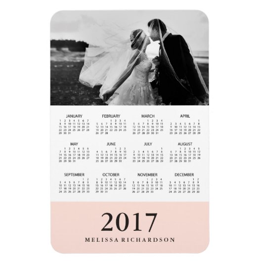 Blush Stripe | Elegante fotokalender 2017 Magneet (Verticaal)