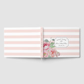Blush Stripe en Antiek Peony Vrijgezellenfeest Gastenboek (Volledig)