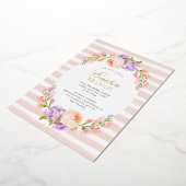 Blush Stripe en Bloom Easter Brunch Folie Uitnodiging (Gedraaid)