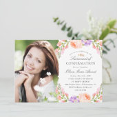 Blush Stripe- en Bloom-fotobevestiging Kaart (Staand voorkant)