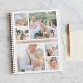 Blush Stripe Gepersonaliseerde Fotocollage Notitieboek