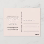 Blush Stripe | Weddenfoto Hartelijk dank Briefkaart (Achterkant)