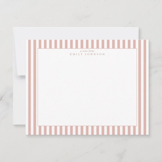 Blush Striped Note Card Kaart (Voorkant)