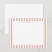 Blush Striped Note Card Kaart (Voorkant / Achterkant)