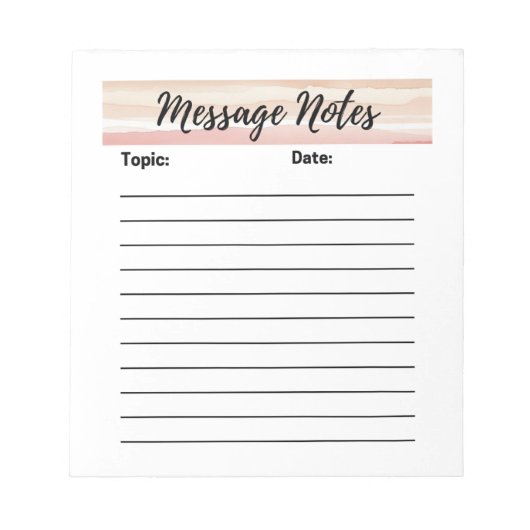 Blush Stripes Berichtnotities Notitieblok (Voorkant)