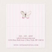 Blush Stripes & Butterfly Folded Visitekaartje (Binnenkant ongevouwen)