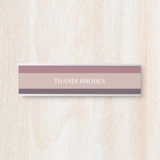 Blush stripes kleurenpalet monogram deurbordje (Voorkant)