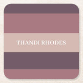 Blush stripes kleurenpalet monogram kartonnen onderzetters (Voorkant)