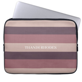 Blush stripes kleurenpalet monogram laptop sleeve
