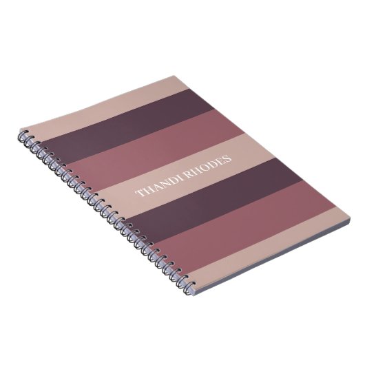 Blush stripes kleurenpalet monogram notitieboek (Rechterzijde)