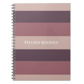 Blush stripes kleurenpalet monogram notitieboek (Voorkant)