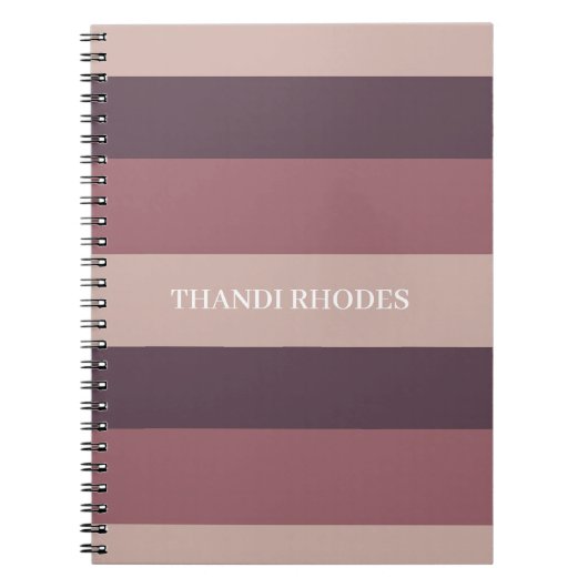 Blush stripes kleurenpalet monogram notitieboek (Voorkant)