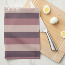 Blush stripes kleurenpalet monogram theedoek