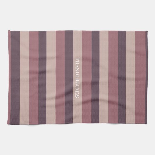 Blush stripes kleurenpalet monogram theedoek (Horizontaal)