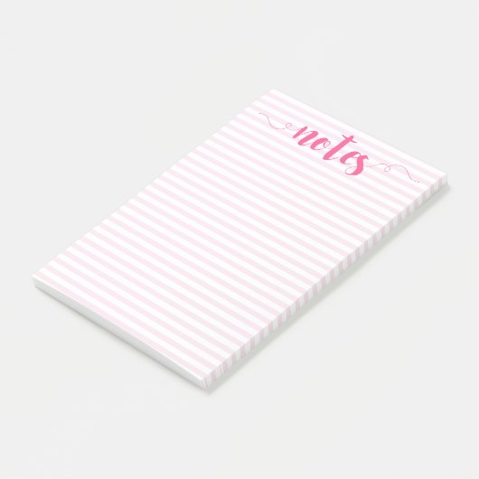 Blush stripes & Roze penseelnotities achteraf Post-it® Notes (Schuin)
