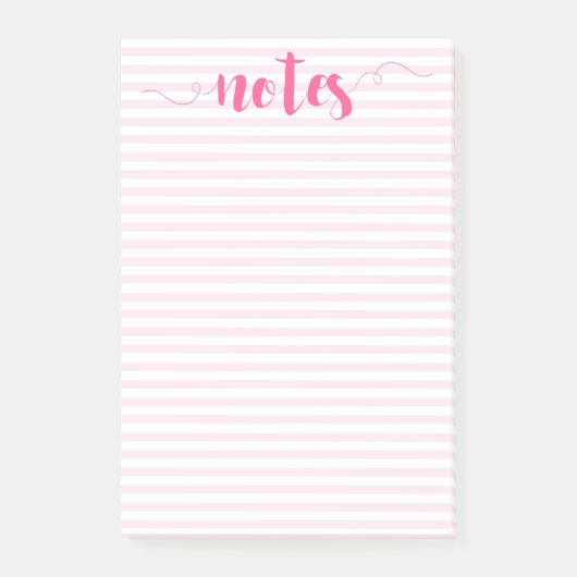 Blush stripes & Roze penseelnotities achteraf Post-it® Notes (Voorkant)