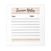 Blush Stripes Sermon Notes Notitieblok (Voorkant)