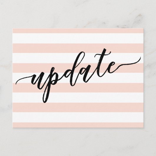 Blush Stripes Uitgestelde bruiloft Update Notice Briefkaart (Voorkant)
