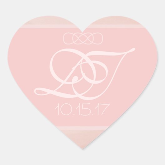 Blush strokes hart envelop Stickers (Voorkant)