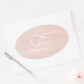 Blush strokes Ovaalvormige envelop Stickers (Envelop)
