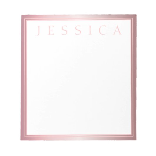 Blush & subtle Roos Ombre | JOUW NAAM Notitieblok (Voorkant)