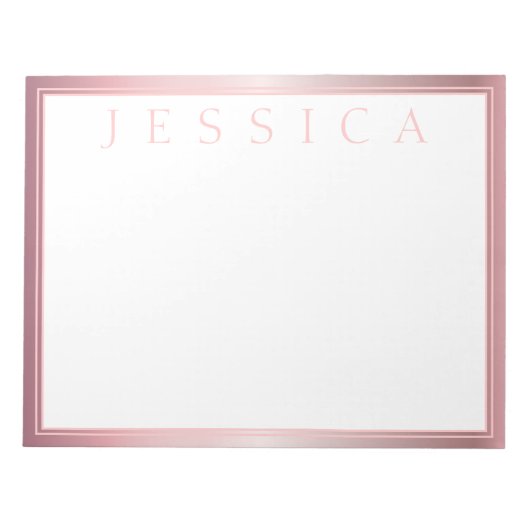 Blush & subtle Roos Ombre | JOUW NAAM Notitieblok (Voorkant)