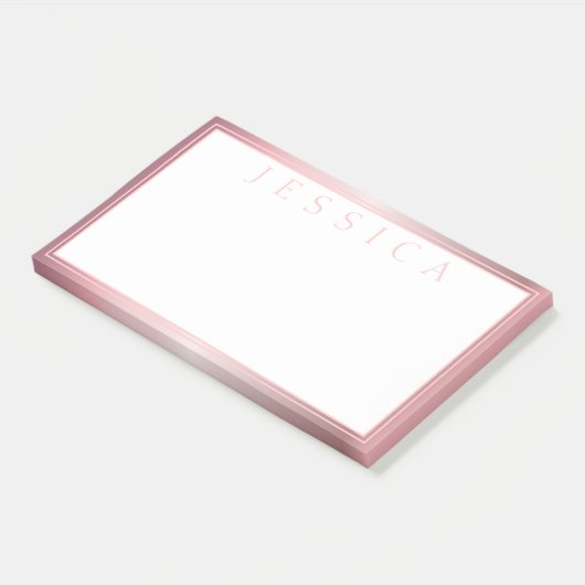 Blush & subtle Roos Ombre | JOUW NAAM Post-it® Notes (Schuin)