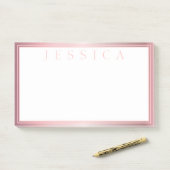 Blush & subtle Roos Ombre | JOUW NAAM Post-it® Notes (Op bureau)