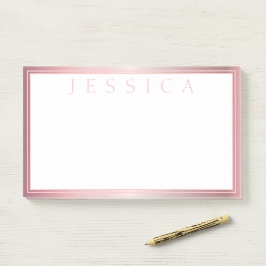 Blush & subtle Roos Ombre | JOUW NAAM Post-it® Notes (Op bureau)
