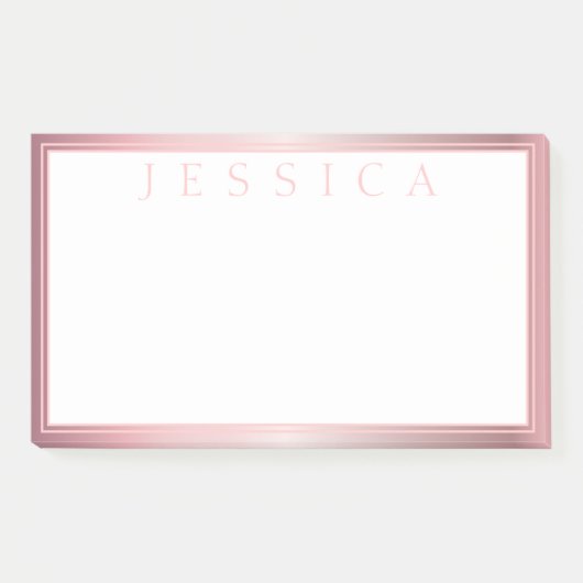 Blush & subtle Roos Ombre | JOUW NAAM Post-it® Notes (Voorkant)